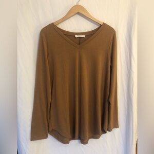 Women's Zenna Brown Long Sleeve Top Size L